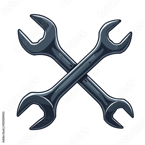 Vector illustration of crossed wrenches