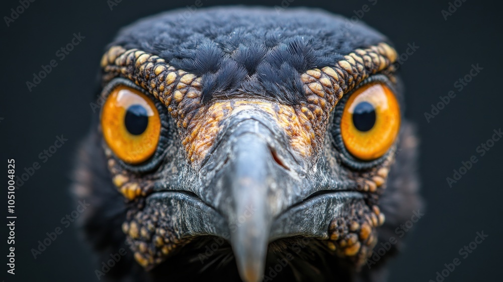 Obraz premium Intricate Close-Up of Hornbill's Eye and Beak