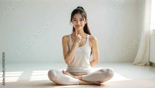 a woman doing yoga photo