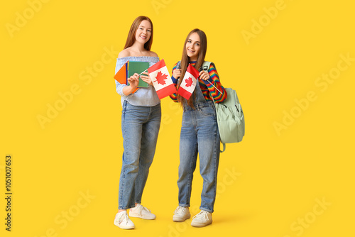 Female students with flags ...