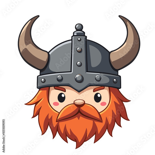 Viking warrior face design, vector illustration
