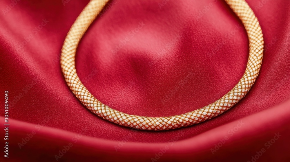 Fototapeta premium Intricate Golden Necklace with Thai Patterns