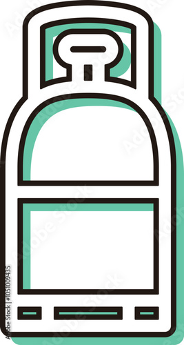 カラーシャドウ作業道具単品アイコン　ガスボンベ