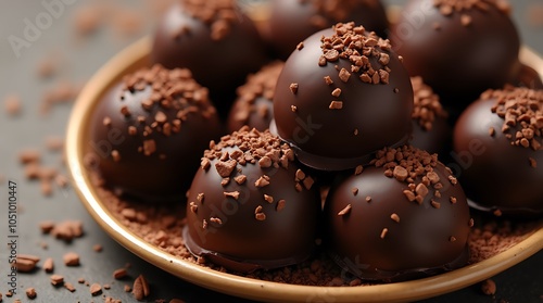 Brazilian Brigadeiros with Chocolate Sprinkles in a Sweet Dessert Display