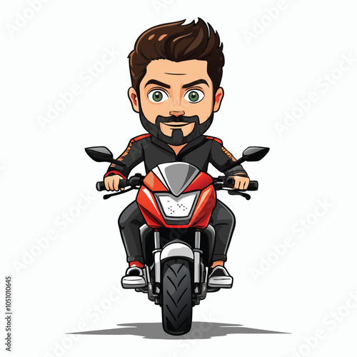 vector drawing of a biker riding a pulsar ns200 branded