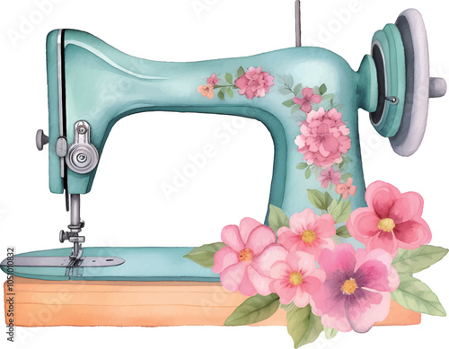 sewing machine isolated on white