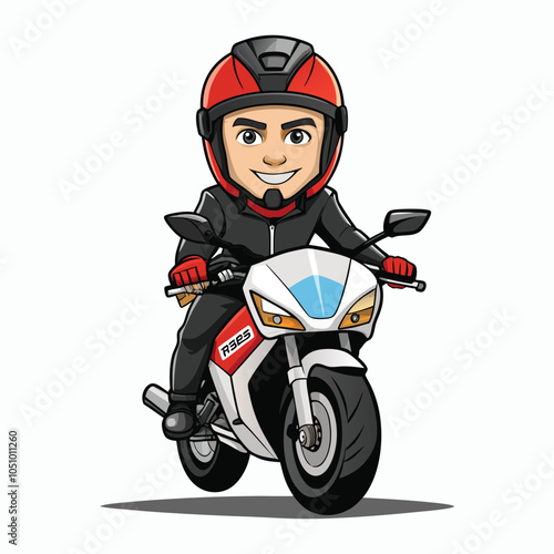 vector drawing of a biker riding a pulsar ns200 branded photo