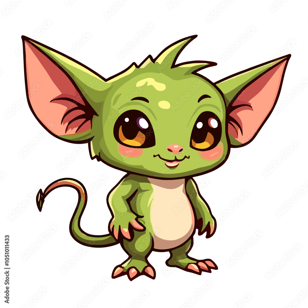 Cute green goblin character, vector illustration Cute green goblin character, vector illustration