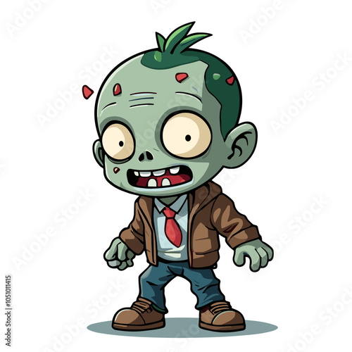 Business zombie character, vector illustration