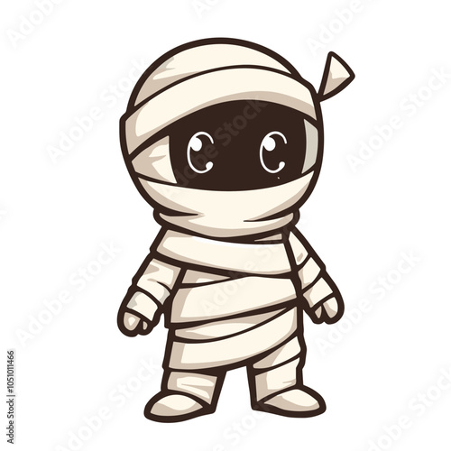 Cute mummy character design, vector illustration