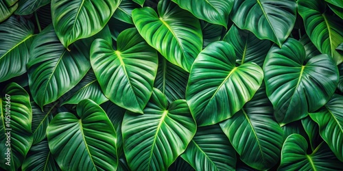 A Lush Tapestry of Vibrant Green Foliage, Each Leaf a Unique Expression of Nature's Artistic Mastery