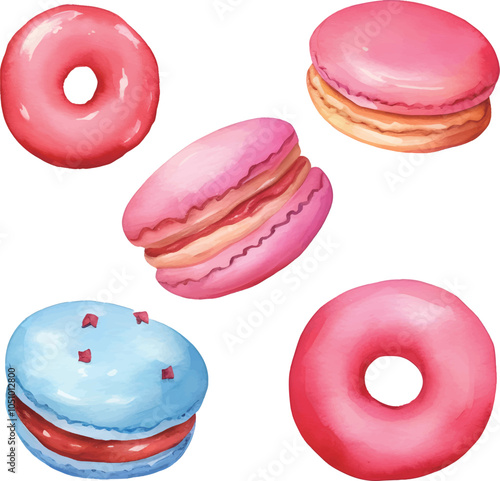 donuts isolated on white