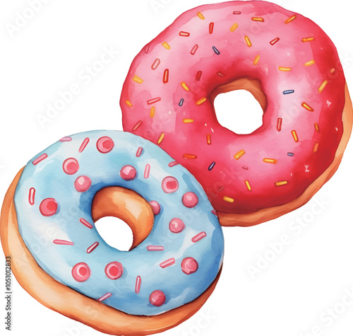 donut with sprinkles on white