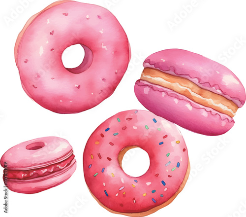 donuts isolated on white