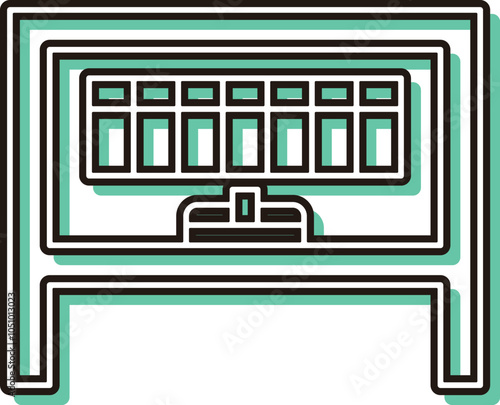 カラーシャドウ駅関連アイコンイラスト　掲示板