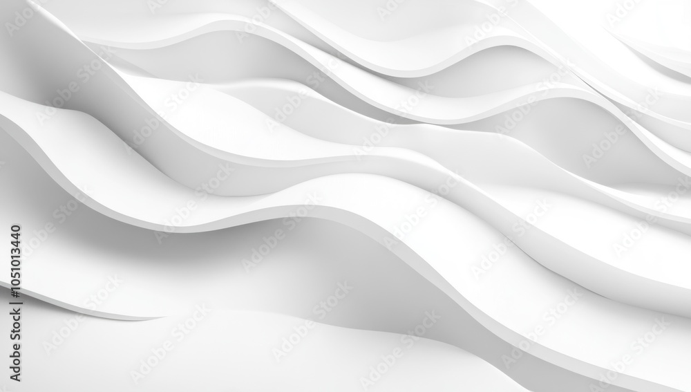 Fototapeta premium Abstract White Waves Background