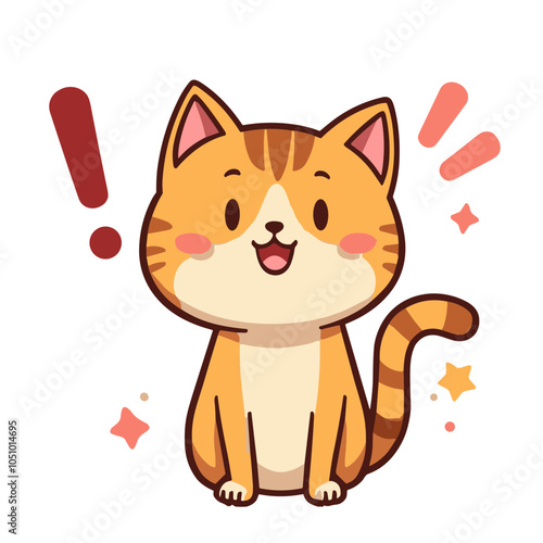 Alert Cat with Exclamation