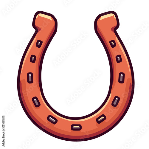 Classic Horseshoe Ornament Vector for Good Fortune