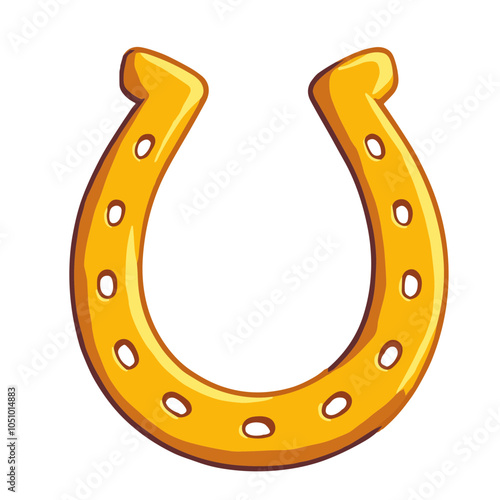 Golden Horseshoe Vector Art Decor