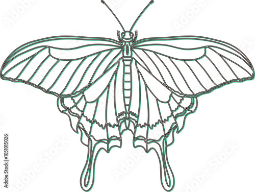 カラーシャドウ昆虫単品アイコン　蝶々