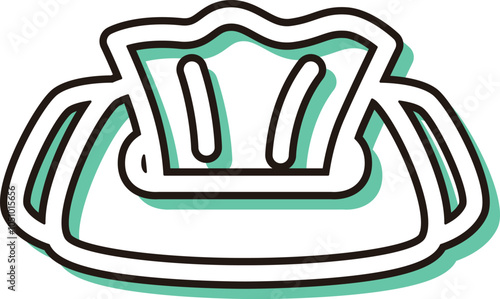 防災に必要な持ち物のカラーシャドウ単品アイコン　ウェットティッシュ