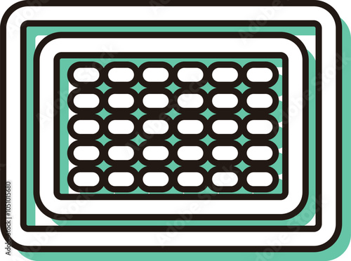 防災に必要な持ち物のカラーシャドウ単品アイコン　カイロ