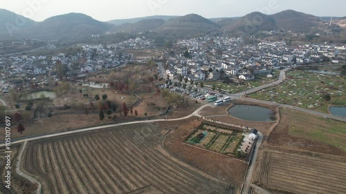 Atmospheric Nanjing Jiangning She Villagers Lodging Cluster 4k Aerial Photography photo