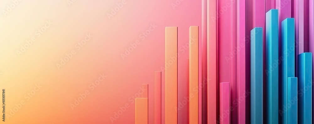 Fototapeta premium Abstract colorful bars on a gradient background.