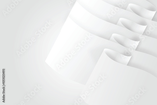 Abstract white background design template with pater fold.