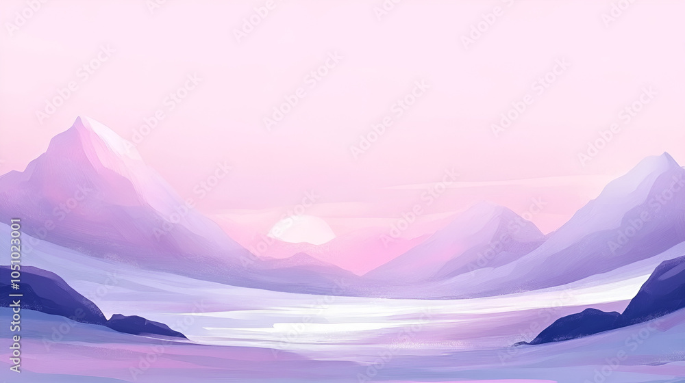 Serene winter landscape with snow-capped hills Serene winter landscape with snow-capped hills