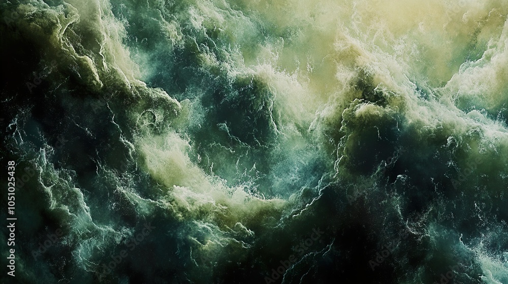 Fototapeta premium Turbulent River Rapids: Aerial View of Nature's Power