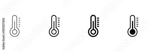 thermometer icon set vector