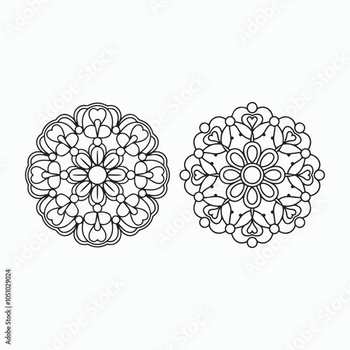 snowflake floral mandala vector illustration