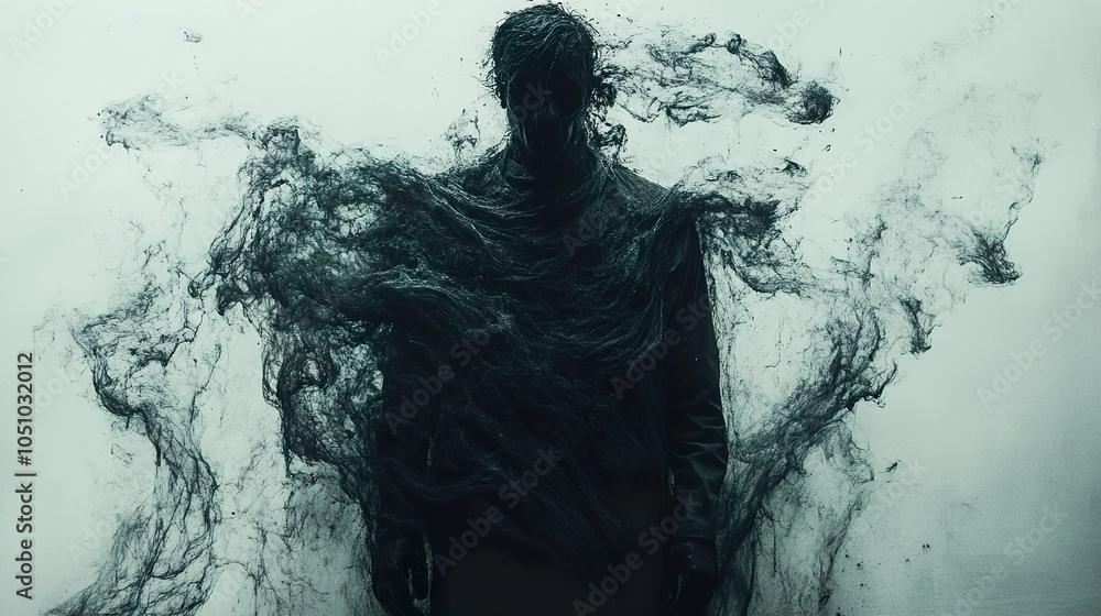 Dark Silhouette: Abstract Art of a Haunting Figure Dark Silhouette: Abstract Art of a Haunting Figure