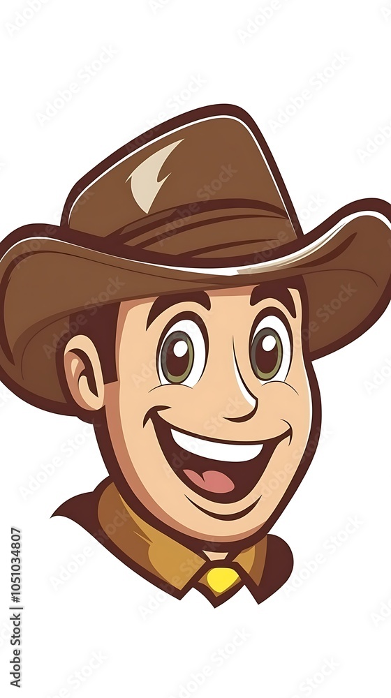 Vibrant Cartoon Character with Hat and Smile Vibrant Cartoon Character with Hat and Smile