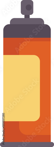 Orange spray can standing upright on a white background, perfect for concepts such as graffiti or painting