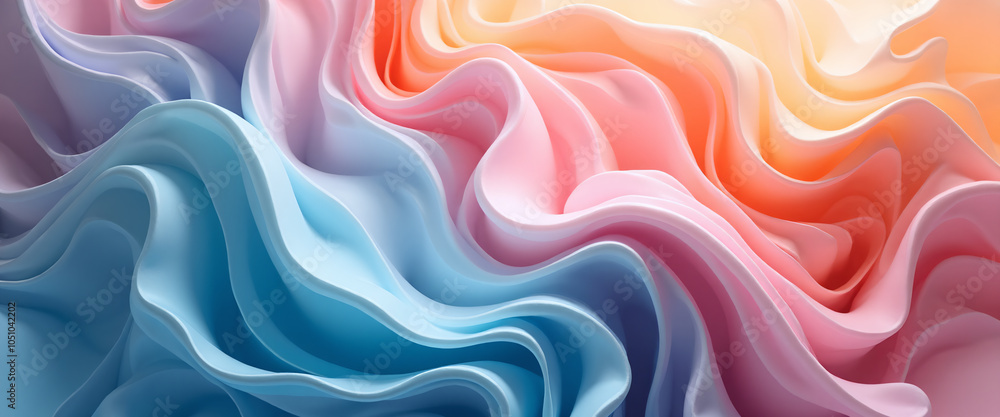 Fluid Pastel Swirls Background: Abstract 3D Render Fluid Pastel Swirls Background: Abstract 3D Render