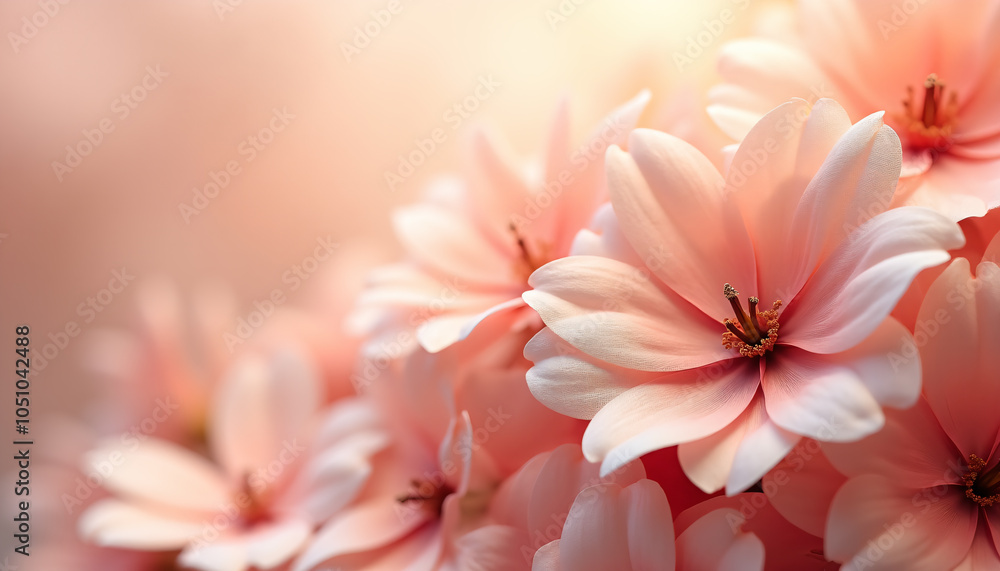 Fototapeta premium Soft Pink Magnolia Flowers in Gentle Light: Spring Blossom Beauty