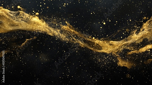 Wallpaper Mural Captivating golden waves a mesmerizing dance of light and texture against a dark backdrop Torontodigital.ca