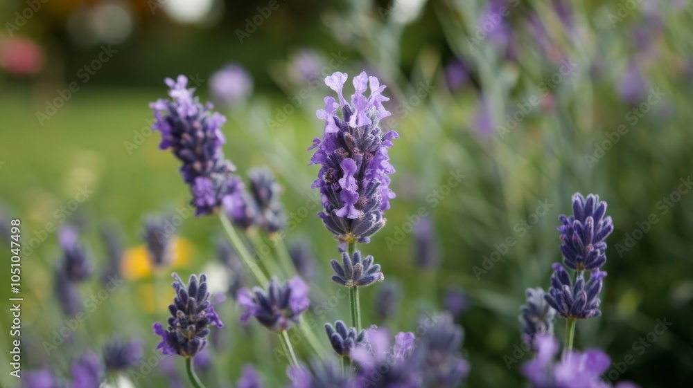 Detailed Close Up of Lavender Flower in a Summer Garden Detailed Close Up of Lavender Flower in a Summer Garden