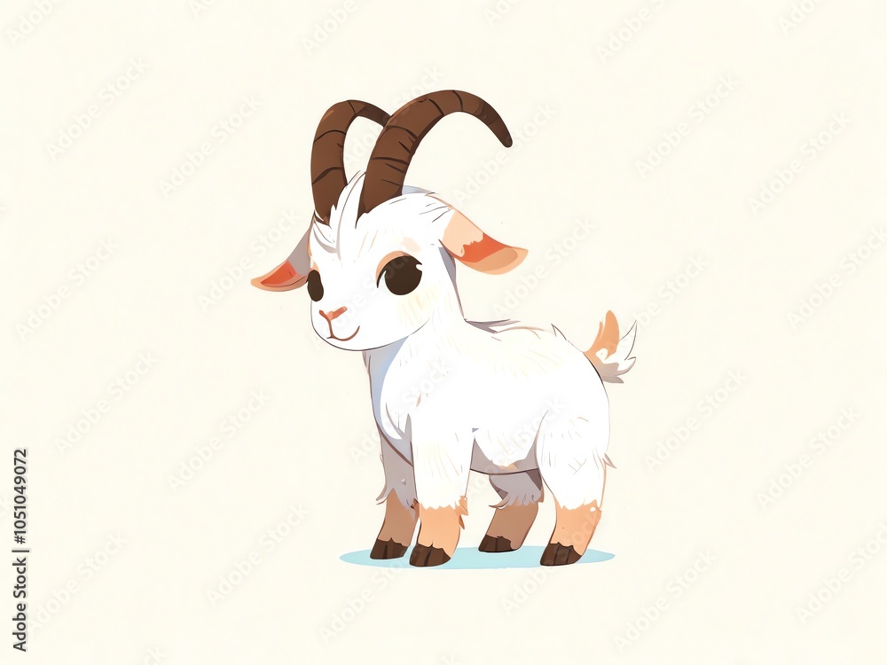 Cute Cartoon Goat Illustration Cute Cartoon Goat Illustration