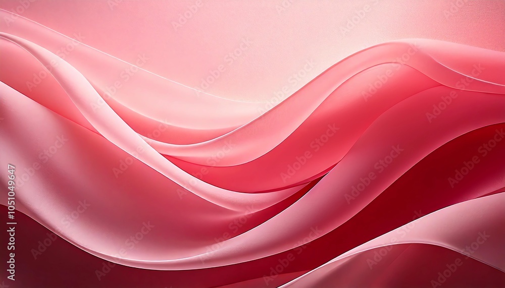 Obraz premium ピンク シルク 柔らかい 曲線 優雅 滑らか 透明感 リボン 流線型 フロー 薄い布 光沢 エレガント 流動性 美しい 層 レイヤー 女性的 ファブリック グラデーション