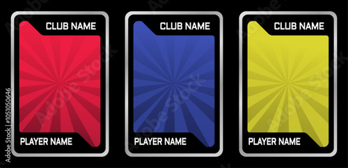 card design border template with circus theme and silver, gold and ruby colors. card game, card border 