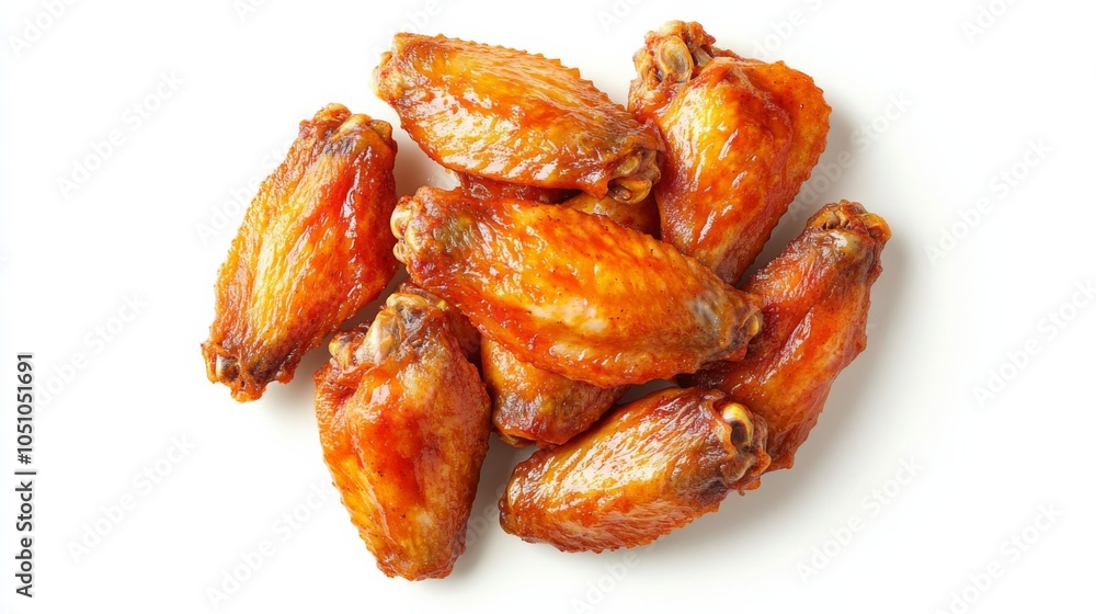 Delicious Buffalo Wings in Soft Light on White Background Delicious Buffalo Wings in Soft Light on White Background