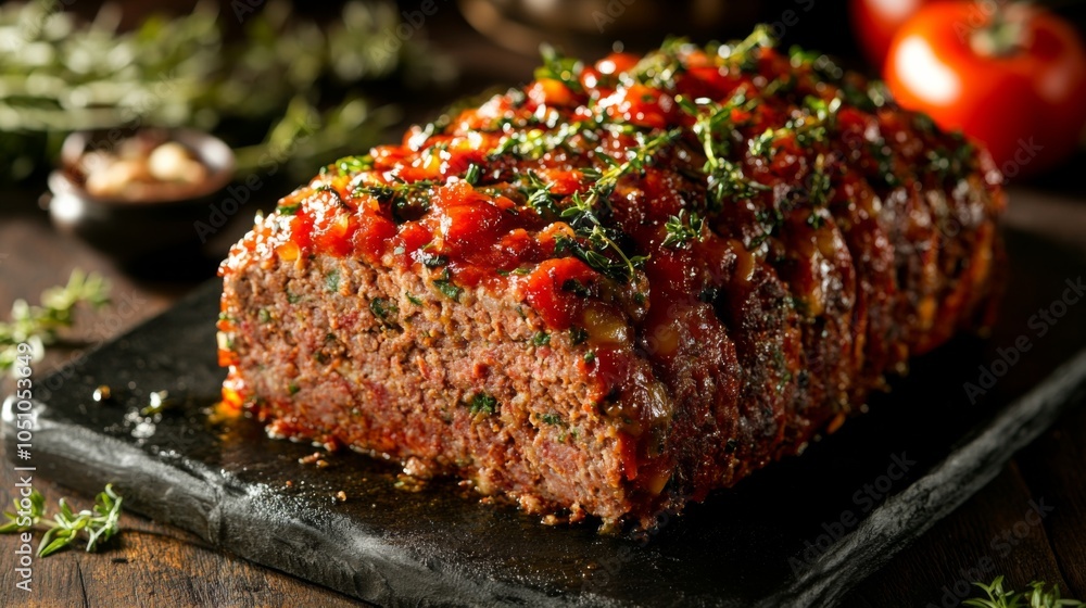 Elegant Meatloaf with Textured Presentation Elegant Meatloaf with Textured Presentation