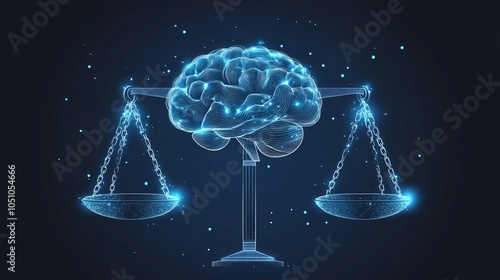 Brain on a Scale of Justice, Abstract Concept of Law and Mind