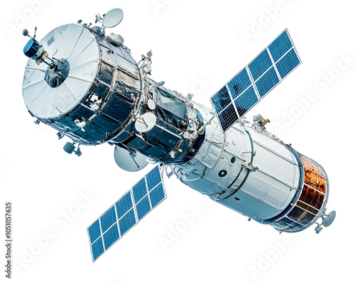 Concept of an artificial satellite in space, Transparent PNG,  clipping path
