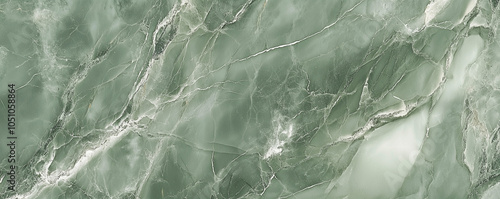 Green marble slab with natural veining texture © LenaLensLife
