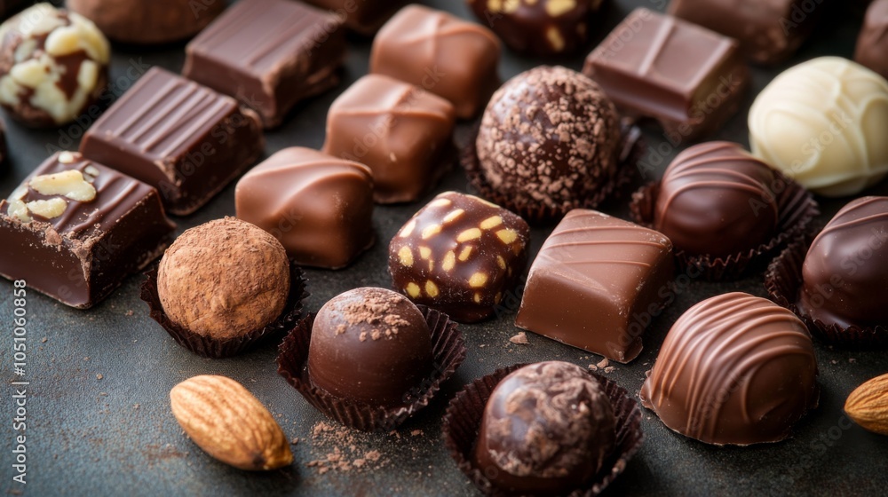 Assorted Chocolates with Artistic Presentation Assorted Chocolates with Artistic Presentation
