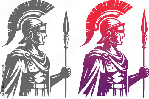 Roman Soldier Logo Design Template